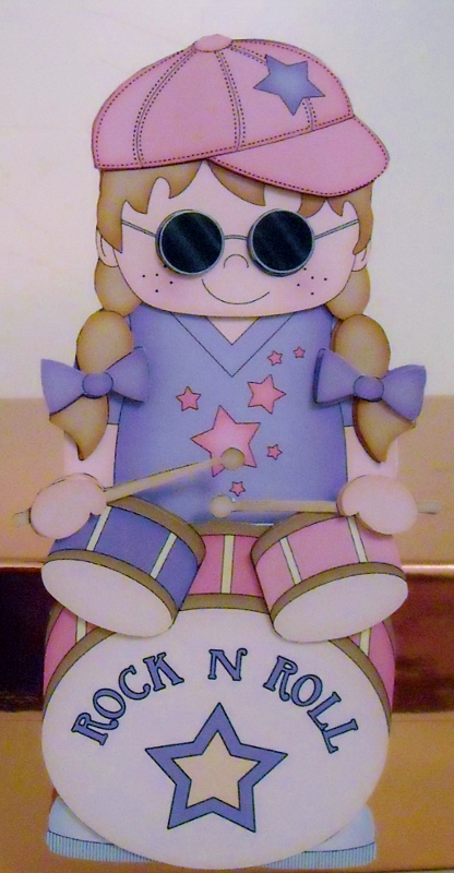 3D on the Shelf Card Kit - Little Rock Drummer Nikki by Pam Stubley