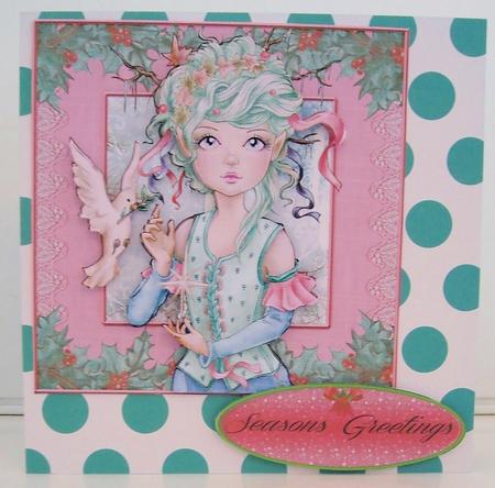 Cute Christmas Hope and Joy Pink 476 by Pam Stubley