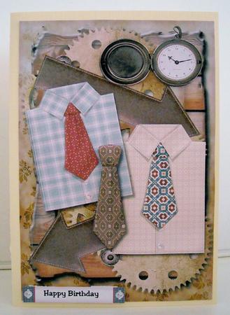 Male Card Shirt & Tie by Pam Stubley