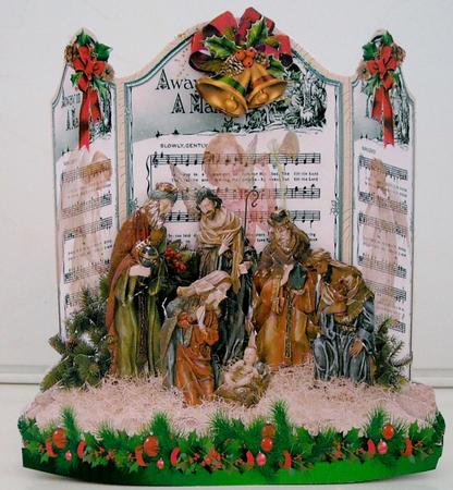 Away in the Manger Pyramage Shaped Card Mini Kit by Pam Stubley
