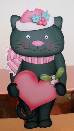 3D on the Shelf Card Kit - Christmas Little Cat Sooty by Pam Stubley