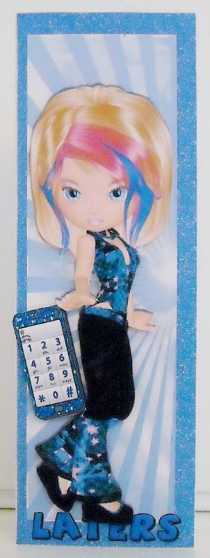 Laters Girl with Blue Mobile Tall Dl by Pam Stubley