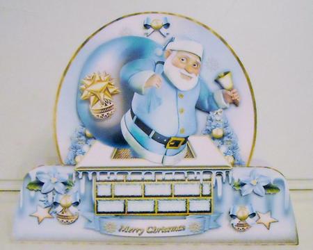 Santa on a Roof at Night Winter by Pam Stubley