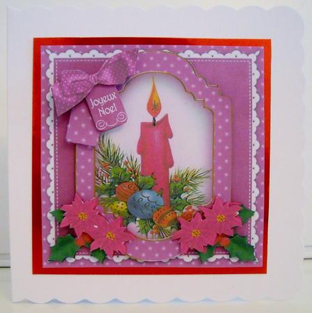 Cerise Candle Joyeux Noel 6in Christmas Step by Step by Pam Stubley