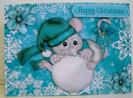Little Christmas Mouse on a Snowball by Pam Stubley