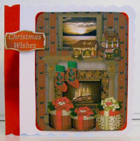 Male Christmas Card Fireplace. by Pam Stubley