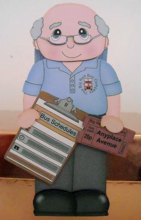3D on the Shelf Card Kit - Old Man Bus Driver Brad by Pam Stubley