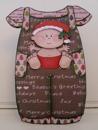 Babyjumper Shape Card Kit First Christmas Boy Brown 524 by Pam Stubley