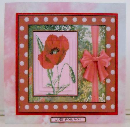 Vintage Red Poppy Cardtopper 529 by Pam Stubley