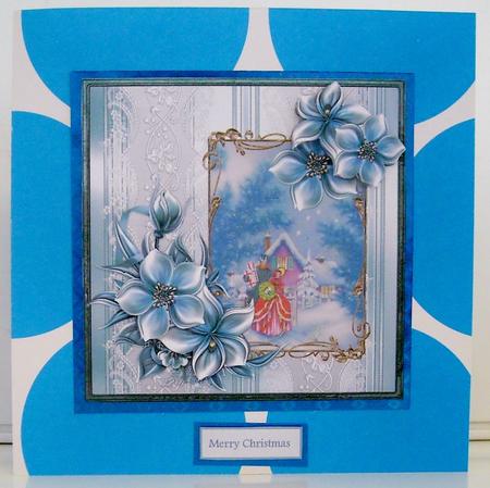 Family at Christmas 7x7 Card with Decoupage by Pam Stubley