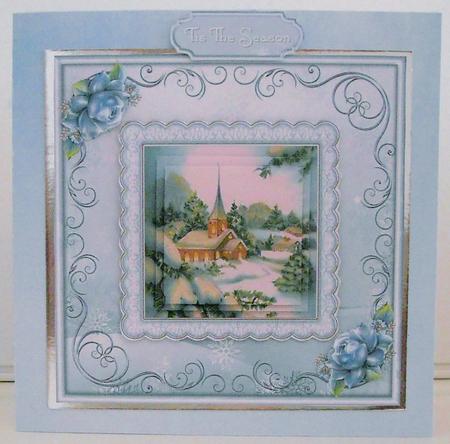 Winters Night 8" Square Card Pyramage Mini-kit by Pam Stubley