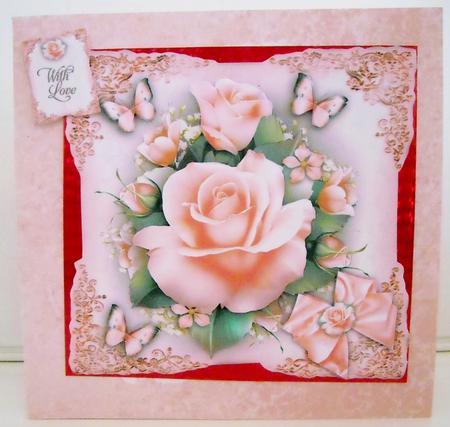Peach Roses Card by Pam Stubley