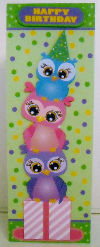 Stack of Owls Birthday Large Dl Card by Pam Stubley