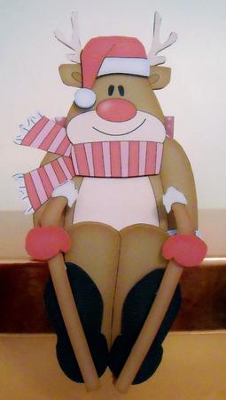3D on the Shelf Card Kit - Christmas Skiing Rudolph by Pam Stubley