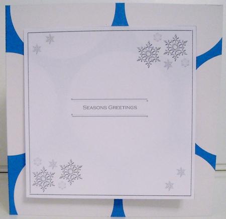 Snowflakes Silver Seasons Greetings 8in Insert Panel by Pam Stubley