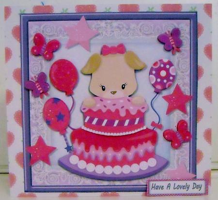 Gorgeous Puppy with Birthday Cake 8x8 Mini Kit by Pam Stubley