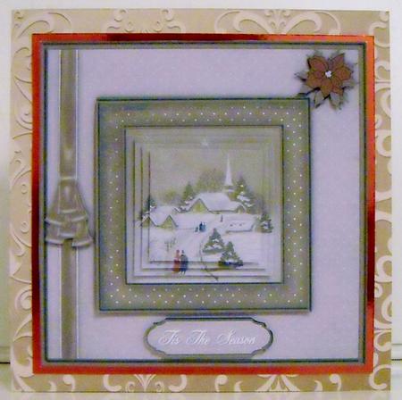 A Vintage Christmas 8" Square Card Pyramage Mini-kit by Pam Stubley