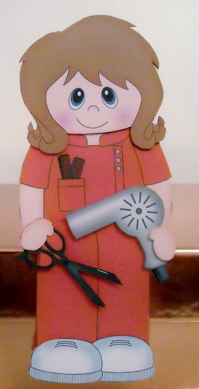 3D on the Shelf Card Kit - Little Hairdresser Dee by Pam Stubley