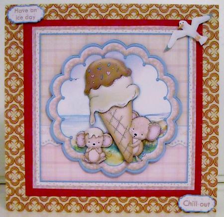 Ice Cone Mice Humorous Big Drip 7.5 Mini Kit & Decoupage by Pam Stubley