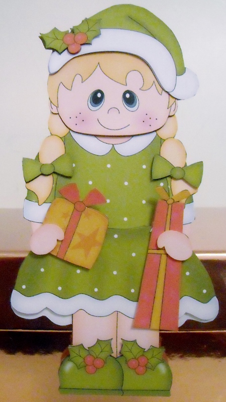 3D on the Shelf Card Kit - Little Christmas Girl Cathy by Pam Stubley