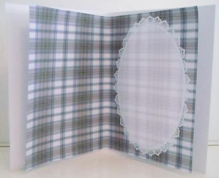Christmas Tartan Insert, with White Lace by Pam Stubley