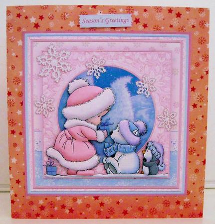 Waiting in Line Christmas 8x8 Mini Kit & Decoupage by Pam Stubley
