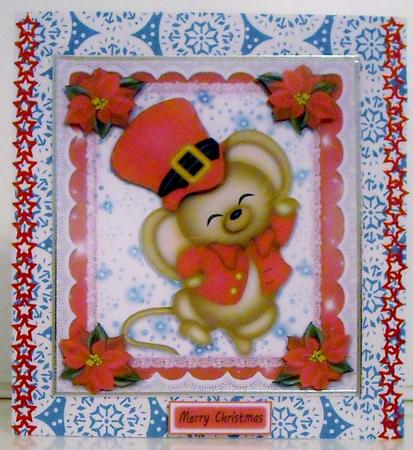 Adorable Santa Mouse 8x8 by Pam Stubley