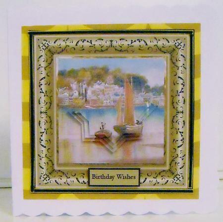 Harbour View Sailing 6x6 Card with Shaped Layers by Pam Stubley