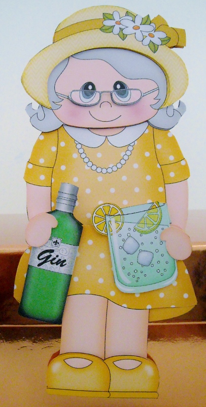 3D on the Shelf Card Kit - Gossip Galz - g & T Gwen by Pam Stubley