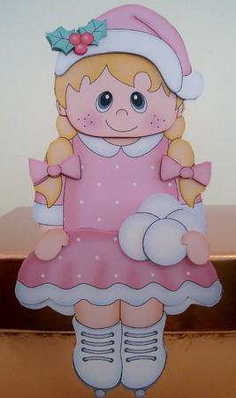 3D on the Shelf Card Kit - Little Christmas Ice Skater by Pam Stubley