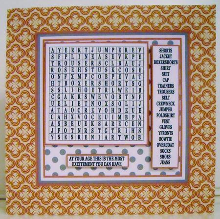 Puzzle 1 Wordsearch Mens Clothes by Pam Stubley