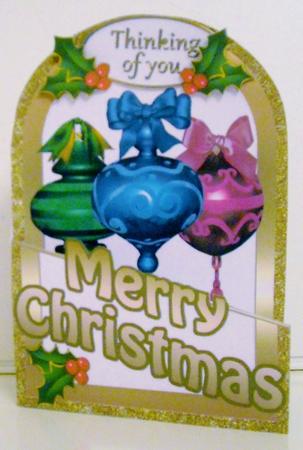 Christmas Baubles Cutaway Card by Pam Stubley