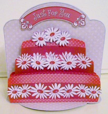 3D Daisy Birthday Cake Pop Up Front Card Kit by Pam Stubley