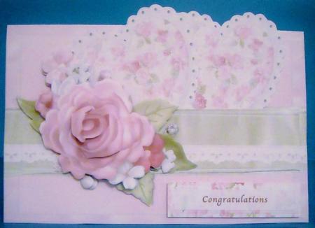 Dearly Beloved Double Hearts Pocket Congratulations Card by Pam Stubley