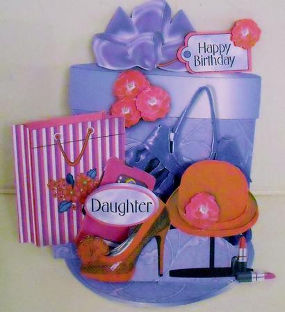 Giant Easel Tableau 3D Card Kit - Lady Loves to Shop by Pam Stubley
