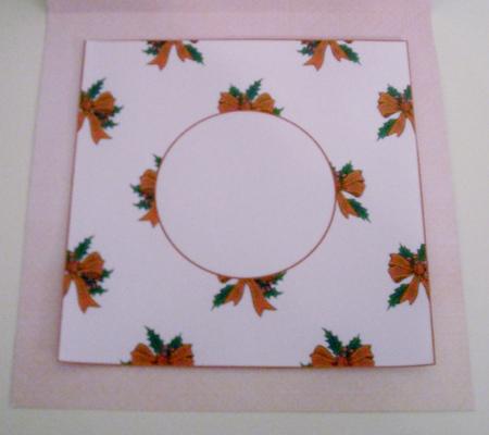 Christmas Holly with Bow Insert 8x8 by Pam Stubley