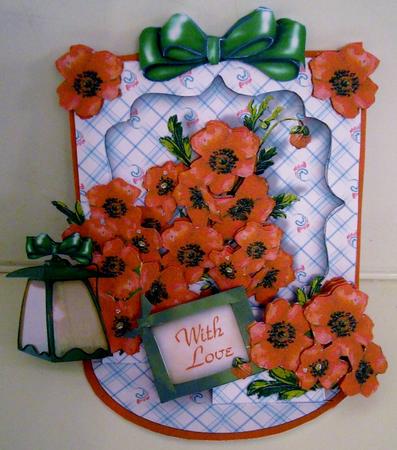 Giant Easel Tableau 3D Card Kit - Red Poppies by Pam Stubley