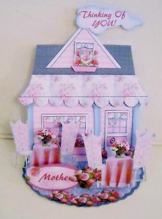 Giant Easel Tableau 3D Card Kit - Little Pink Cafe by Pam Stubley