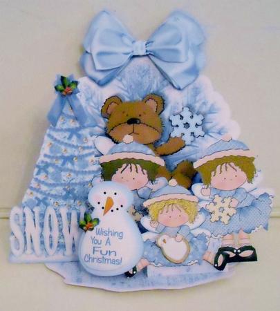 Giant Easel Tableau 3D Card Kit - Christmas Ice Angels by Pam Stubley