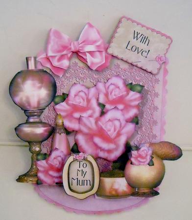 Giant Easel Tableau 3D Card Kit - Victorian Rose by Pam Stubley