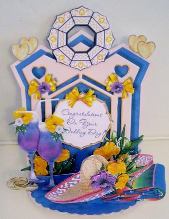 Giant Easel Tableau 3D Card Kit - Tropical Wedding by Pam Stubley