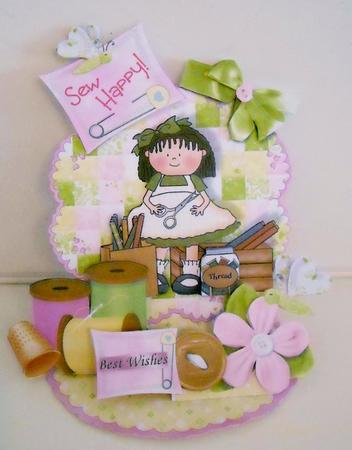 Giant Easel Tableau 3D Card Kit - Sew Happy by Pam Stubley