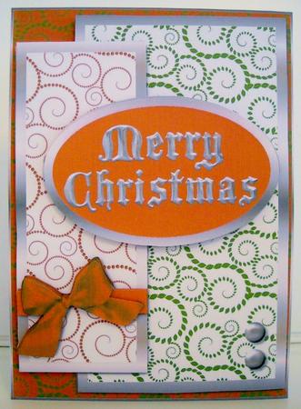 Oval Sketch Card - Merry Christmas Silver by Pam Stubley