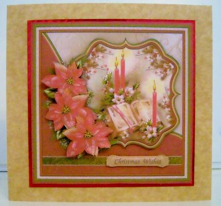 Christmas Candles & Poinsettia 7.5 Decoupage Mini Kit by Pam Stubley