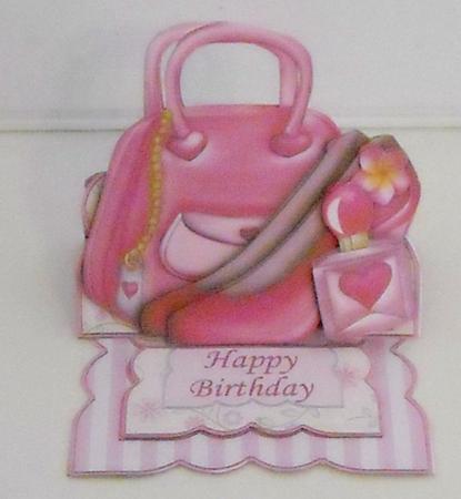 Pink Handbag & Shoes Easel Card Kit by Pam Stubley