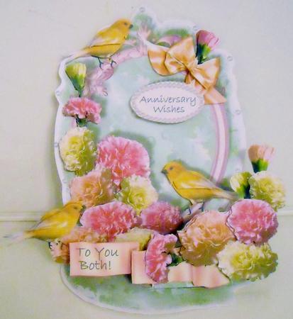 Giant Easel Tableau 3D Card Kit - Carnations & Canaries by Pam Stubley