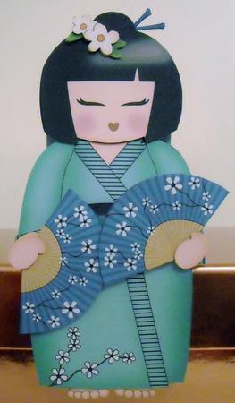 3D on the Shelf Card Kit - Japenese Kokeshi Doll Chika by Pam Stubley