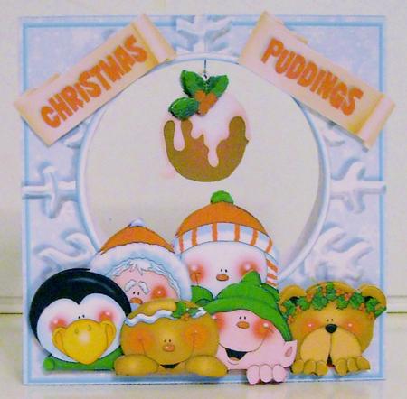 Stand Alone Easel Dangler Mini Kit - Christmas Puddings! by Pam Stubley