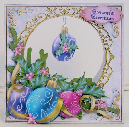 Stand Alone Easel Dangler Mini Kit - Christmas Baubles by Pam Stubley