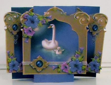 Pearls & Swans Pop Out Card by Pam Stubley